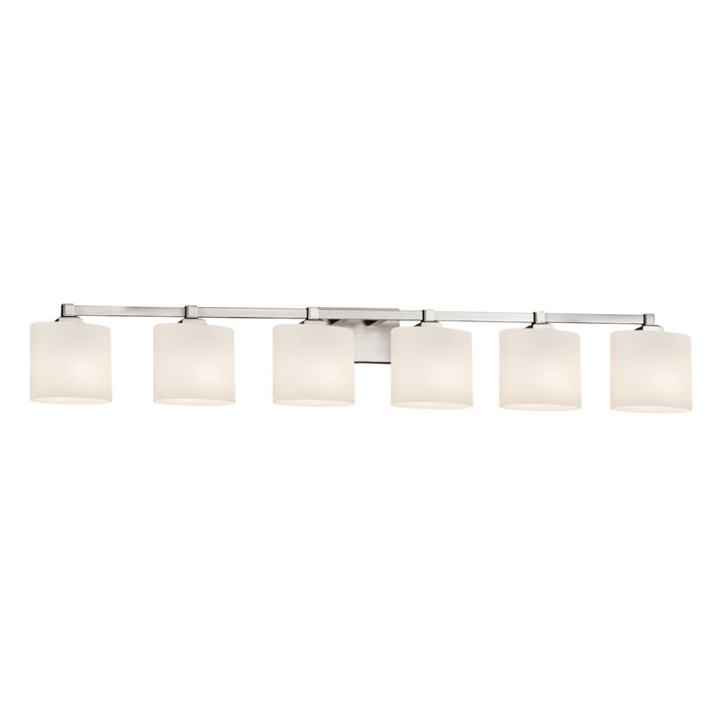 Abat-jour ovale meuble-lavabo 6 lumières Casson, Nickel brossé