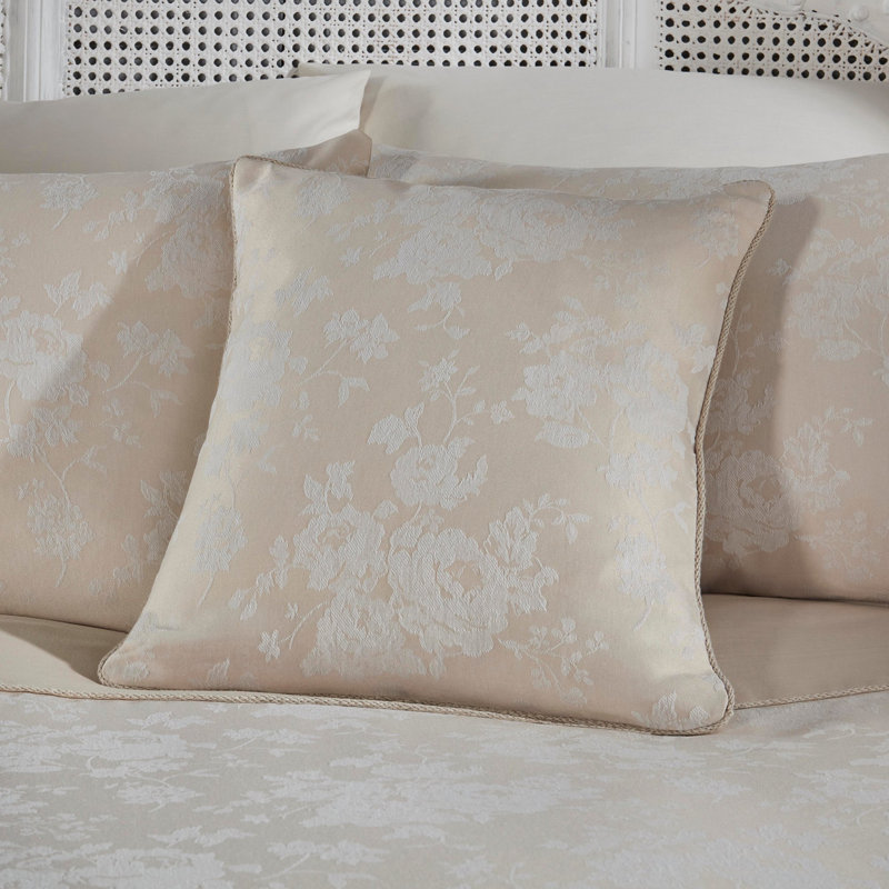 Floral Square Cushion, Ivory
