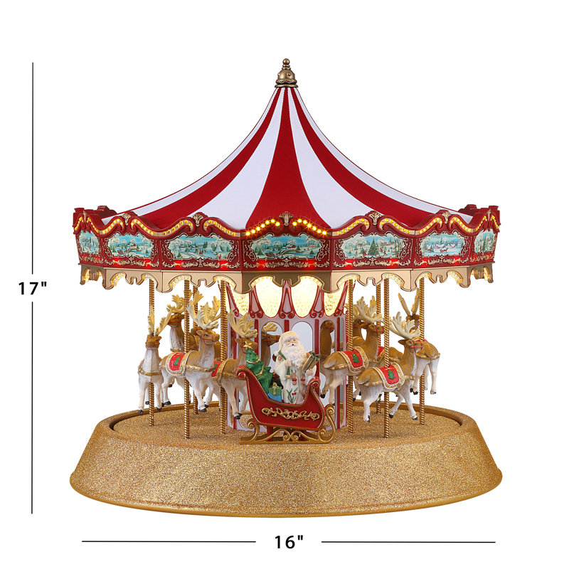 Heirloom 17 in. Animated Sparkle Carousel