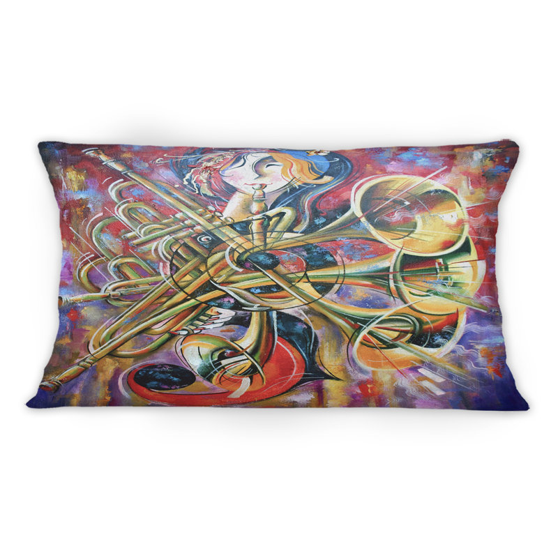 Coussin lombaire abstrait multicolore