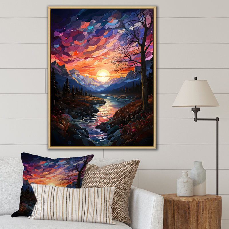 " Aurora Borealis Sunrise ", Natural Floater Framed, 20" H x 12" W x 1" D