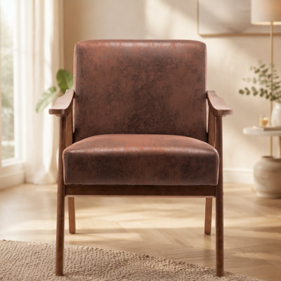 Chaise d'appoint avec revêtement en microfibre et structure en bois massif, idéale pour ajouter style et confort à divers espaces de vie