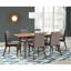 Table de salle à manger à rallonge rectangulaire en noyer naturel avec siège Mid-Century pour 6 personnes, siège en bois massif et base en épingle à cheveux, siège et structure de 30,1 po de hauteur, 59 po de long
