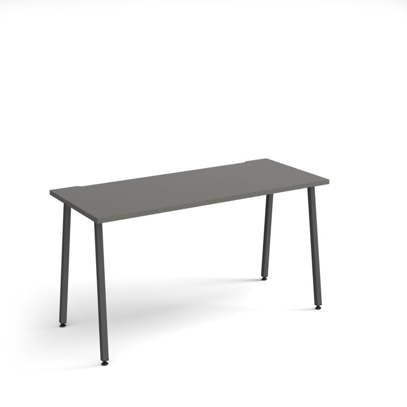 Metal Base Computer Desk, 730cm H x 1400cm W x 600cm D, Onyx Grey