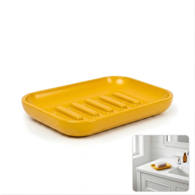 Porte-savon Hardware - Porte-savon en aluminium massif, finition mate, 1 pièce, Tournesol (jaune)