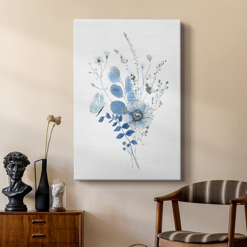 Indigo Gathering II -Custom Wrapped Gallery Cavas, 12" H x 8" W
