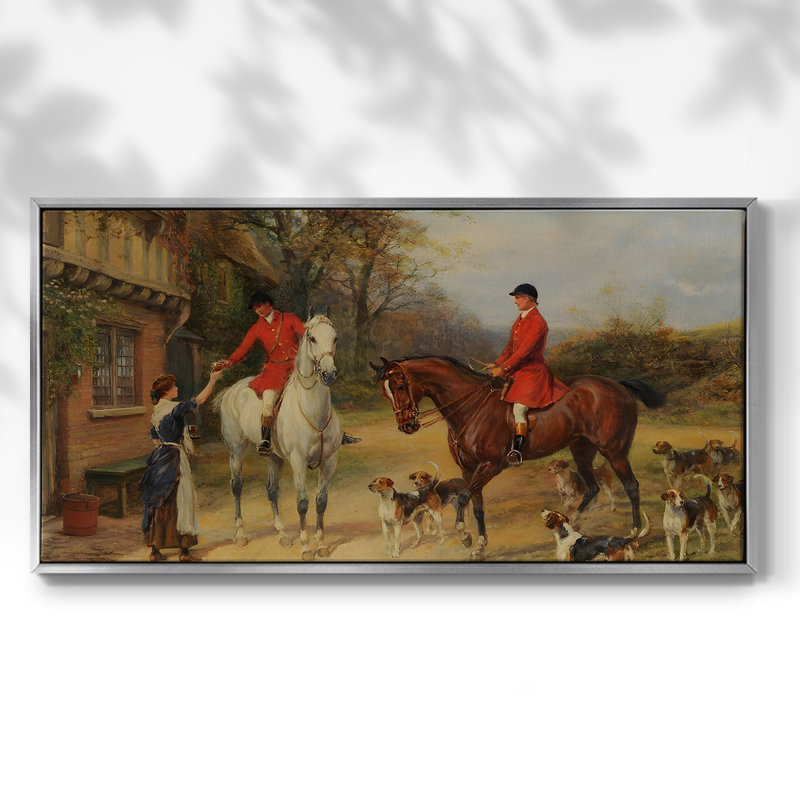 Vintage Animal Series-XXV- Toile tendue avec châssis tendue, prête à accrocher, H 25 po x l 49 po, Argent argent