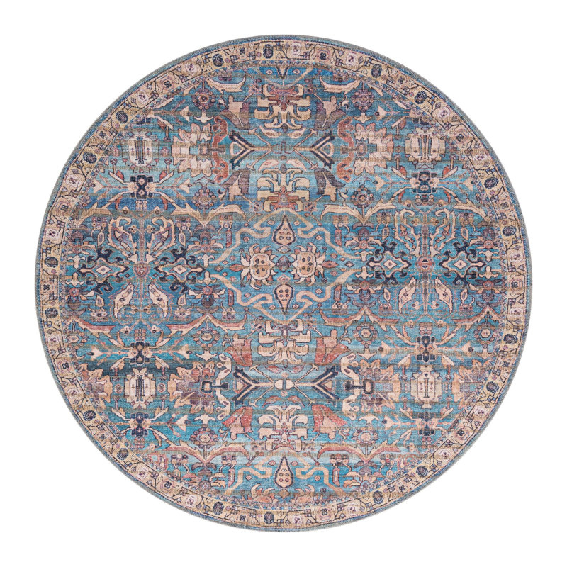 Tapis bleu Enger, Rond 5 pi 3 po