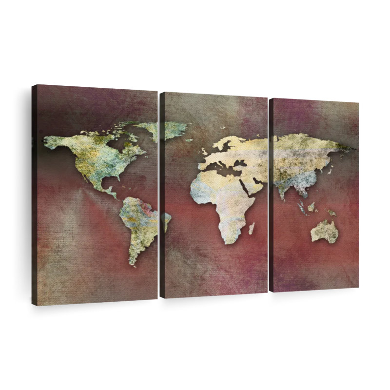 3 - Pieces, 36" H x 57" W x 1.25" D
