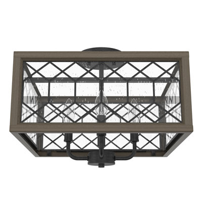 Chevron 4 Light Semi Flush Mount