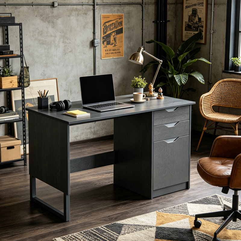 Particle Board / Chipboard Writing Desk, Grey