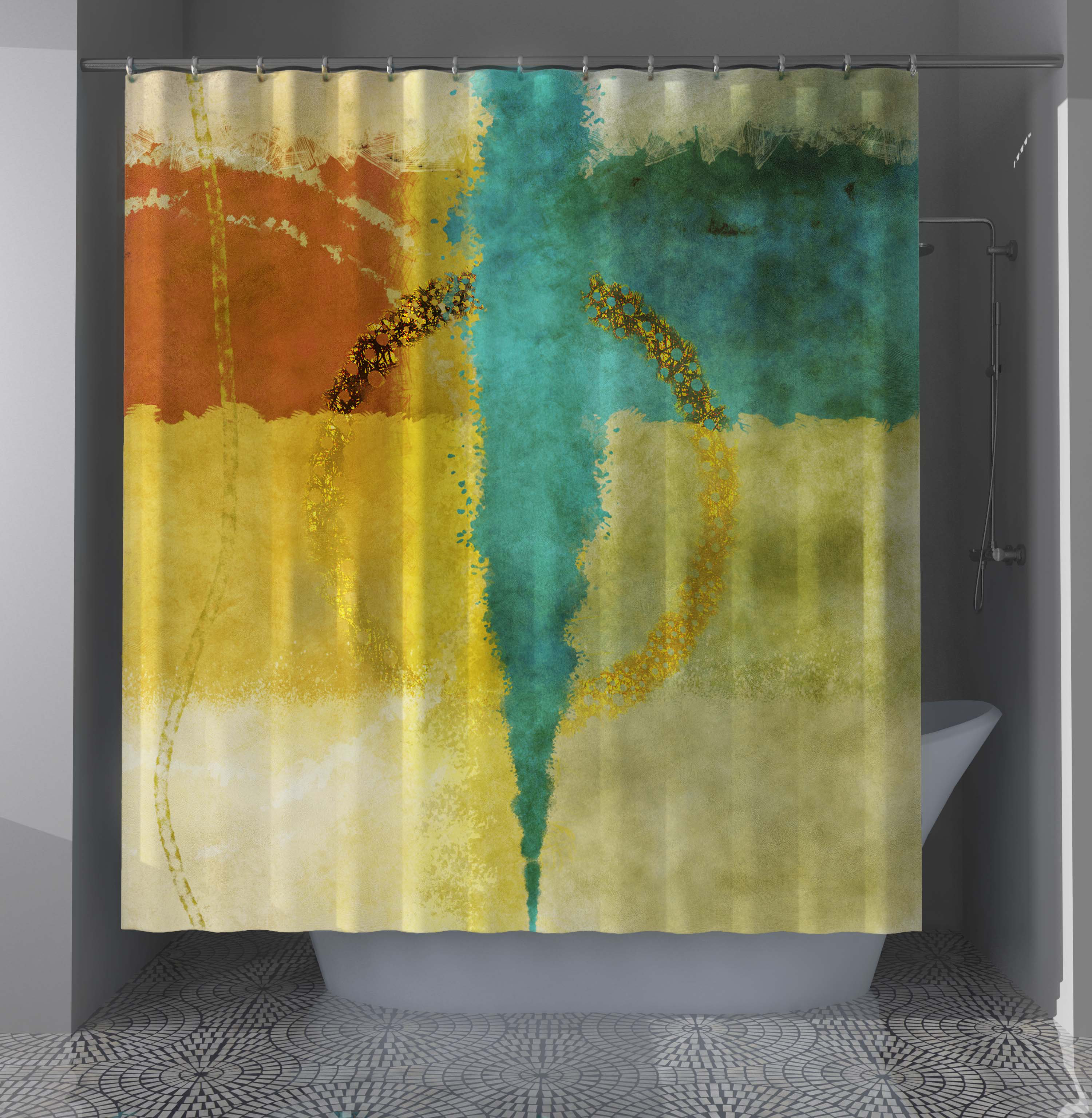 East Urban Home Braelon Abstract Shower Curtain Wayfair