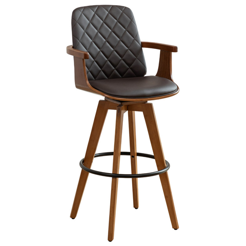 Swivel Bar Stool, Beige, Bar Stool (30.37” Seat Height)