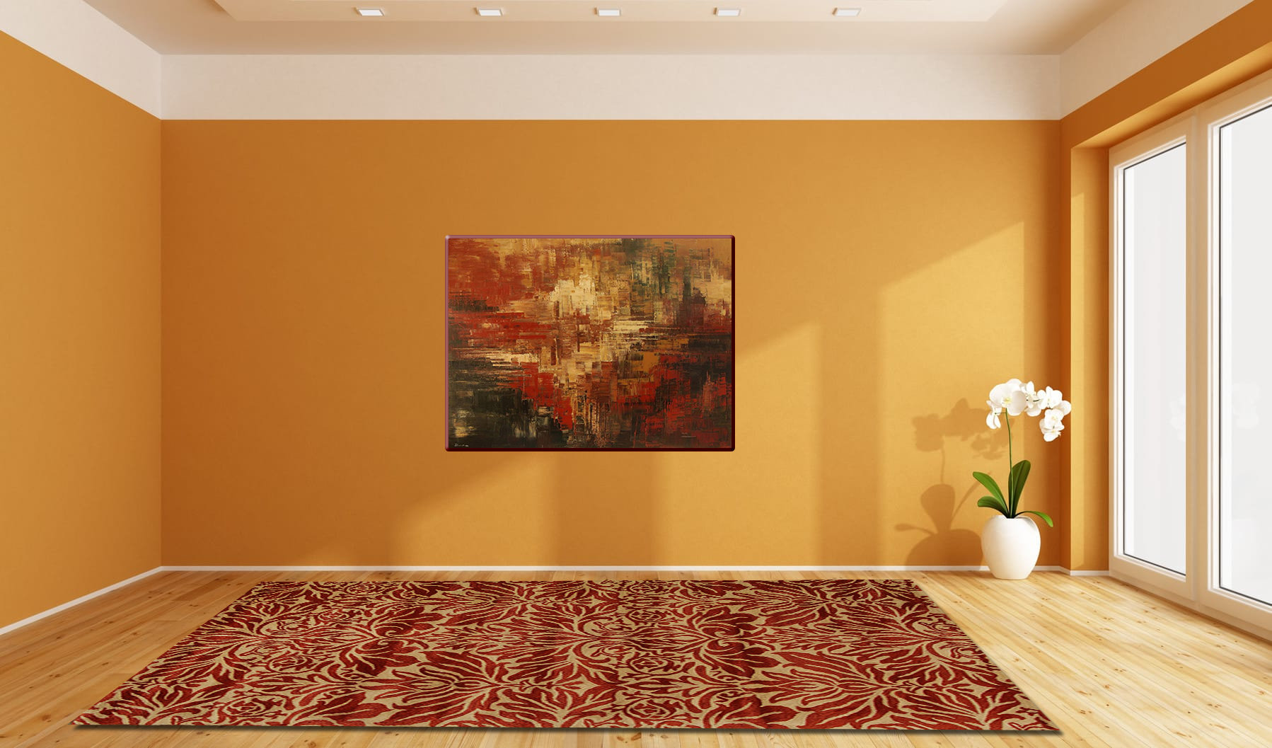 Gabbeh Rainbow - Rouge Rouille 140 x 200 cm Tapis De Laine - Rugvista
