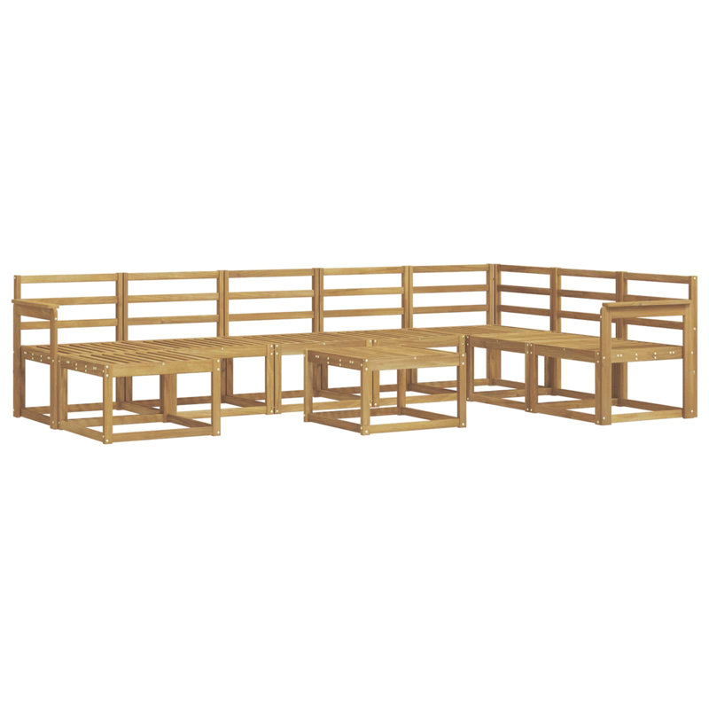  Outdoor Sofa Set 9 pcs Solid Acacia Wood Sectional Modular Furniture