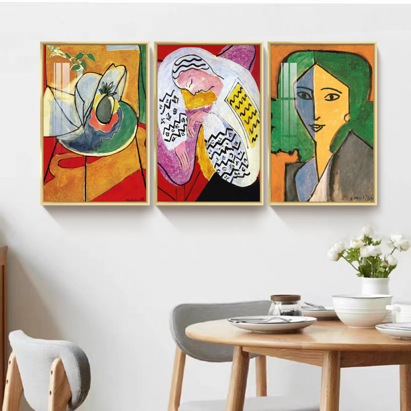«The Pineapple, Lydia Delectorkaya» par Henri Matisse - Ensemble de 3 peintures sur toile, Or