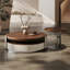 Table basse ronde en noyer clair de luxe-108967964