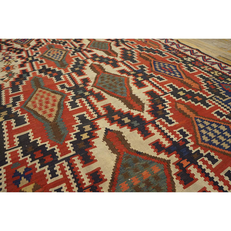 Flatweave Wool Geometric Area Rug