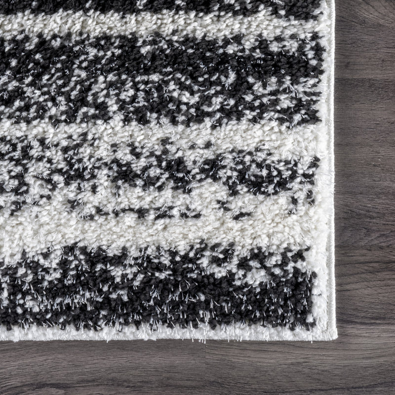 Noir d’ainslei/Tapis décoratif blanc, Rectangle 4 pi x 6 pi