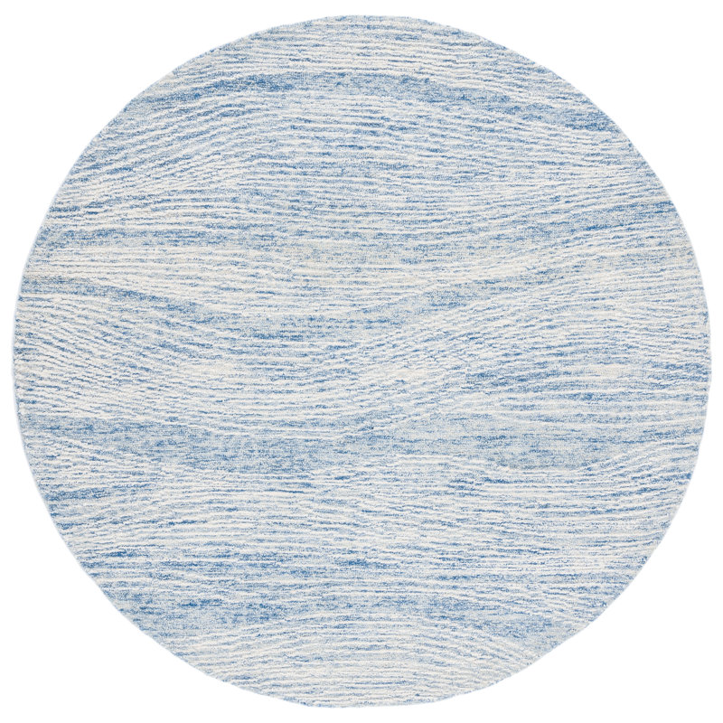 Ameelia Hand Tufted Indian Wool And Cotton With Latex Abstract Rug, Round 6'