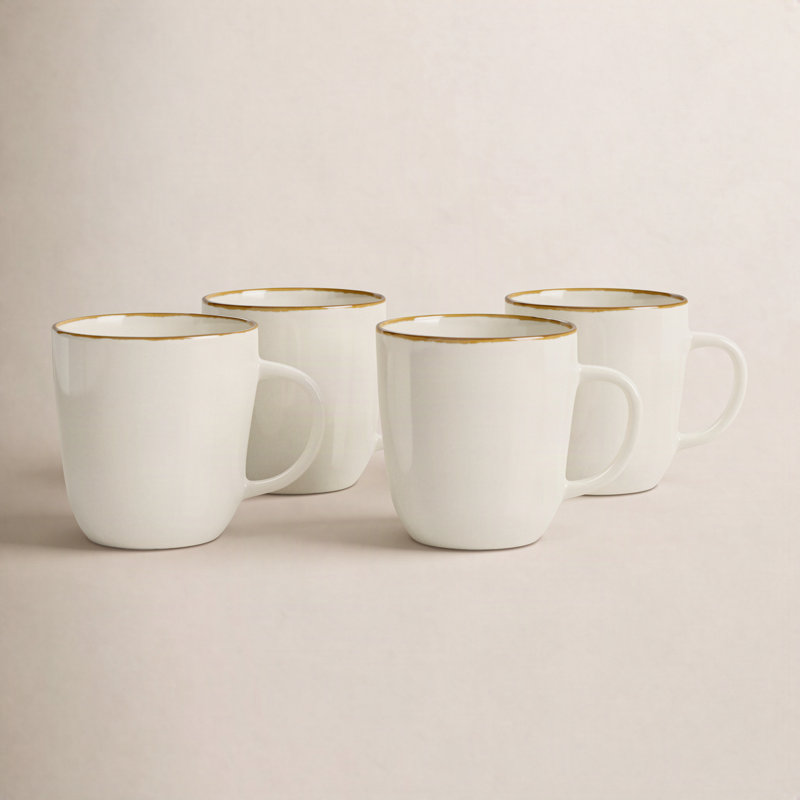 13 oz. Leny Grande tasse à café en grès, Blanc vanille