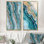 Agate, rêve, rivière, rivière, art mural sur toile géode traditionnelle 2 pièces
