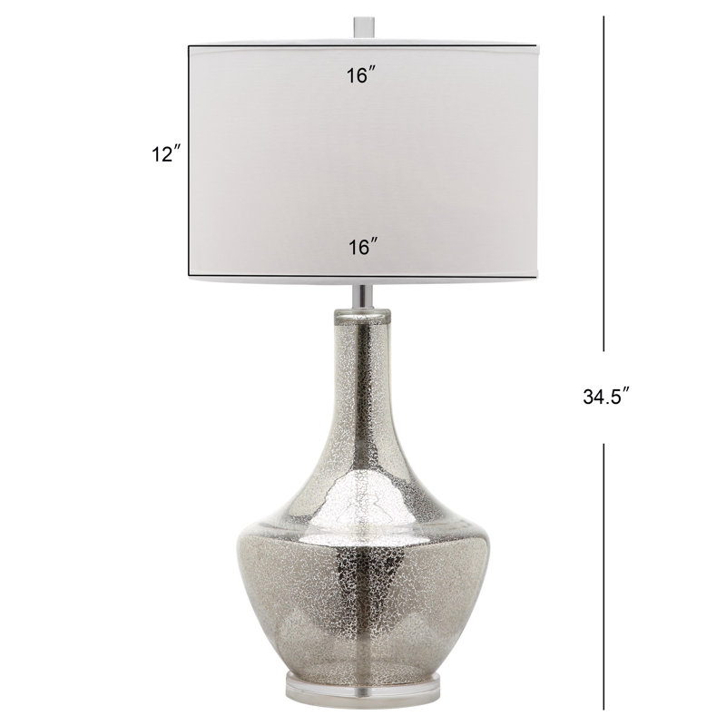 Barrington Glass Table Lamp, Silver
