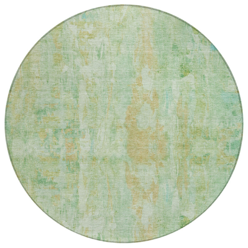 Machine Washable Indoor/Outdoor Chantille ACN2310 Abstract Rug, Round 8'