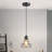 1 - Light Black Single Pendant Light Fixture Hanging Ceiling Lighting Cage Pendant Light Industrial