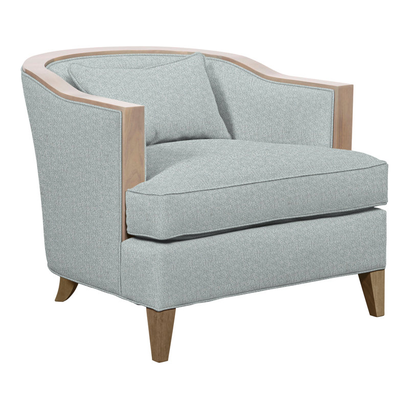 Thom Filicia Home Upholstered Barrel Chair, Hampton, Ian Haze Polyester
