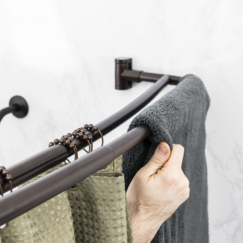 70'' Oil Rubbed Bronze Double Curved Shower Curtain Rod