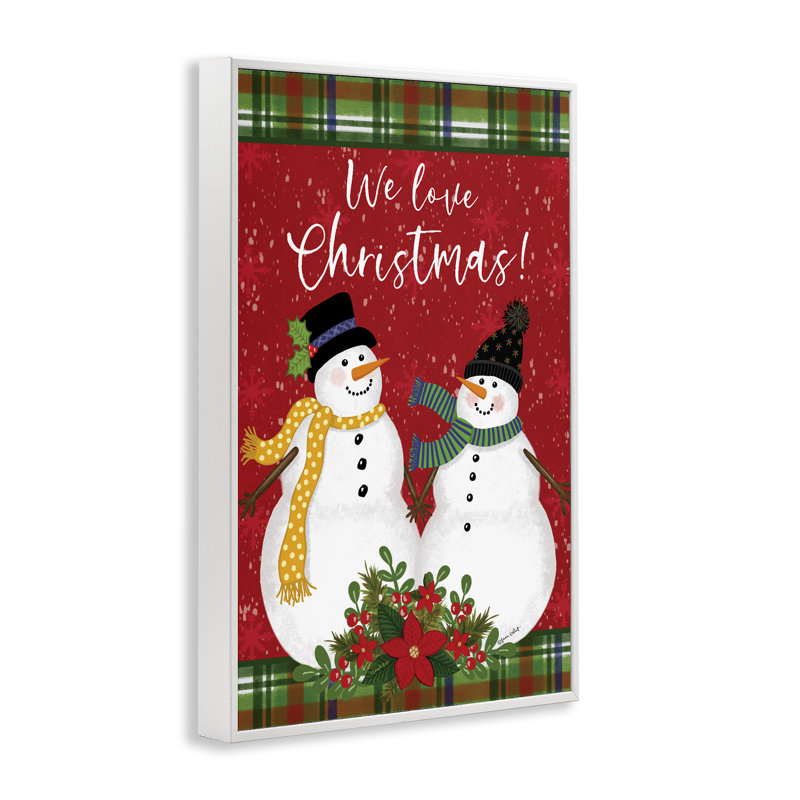We Love Christmas, estampe numérique encadrée par Annie Lapoint, Giclée encadrée blanc bord de mer, H 18 po x l 12 po