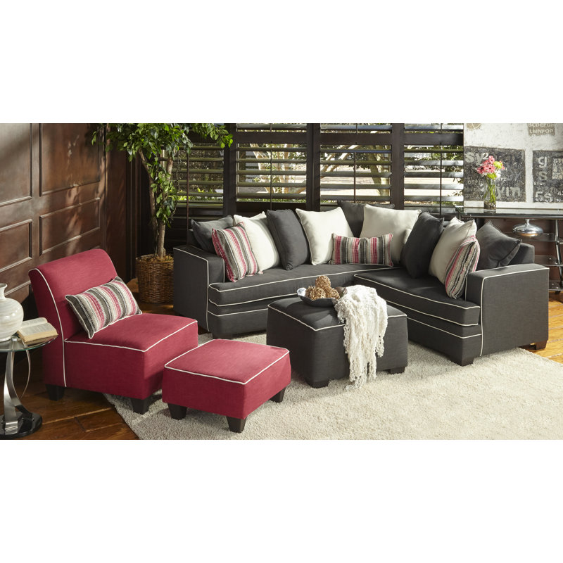 Canapé modulaire de coin en chenille de 85 po de large Hypnos