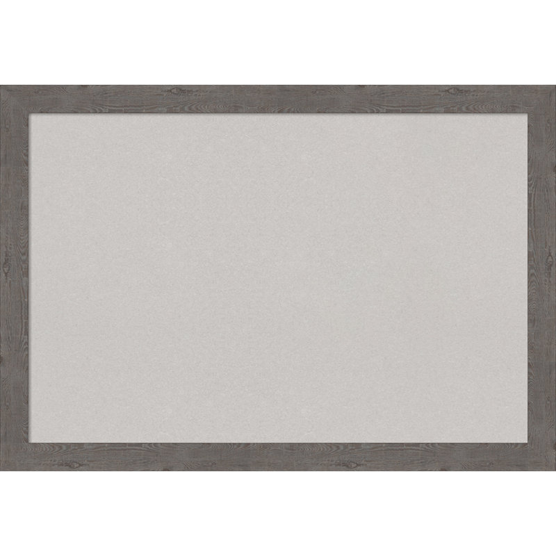 Panneau de liège gris, cadre rustique étroit - babillard, tableau d'organisation, tableau d'affichage, Gris, 19 po x 27 po