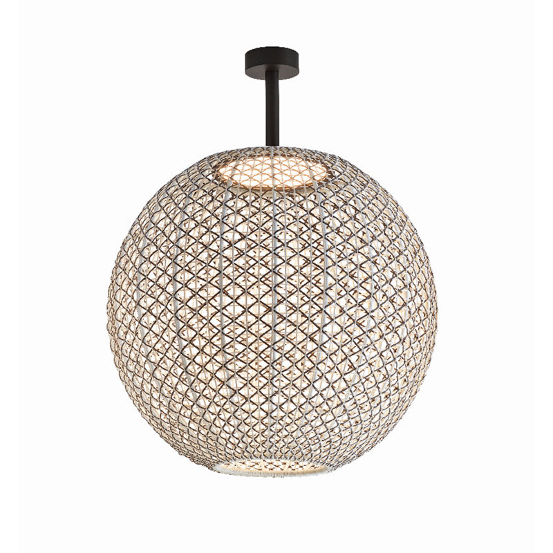 Plafonnier semi-encastré à DEL 1 lumière 23,62 po Nans, Brun