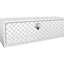 Coffre de camion robuste en tôle d'aluminium à carreaux, 122 x 43 x 46 cm, étanche, verrouillable, pour le rangement dans les camions, fourgonnettes et remorques. Dimensions : 122 x 43 x 46 cm. Serrure et clés incluses. Fermeture à poignée en T. Garde les outils au sec.