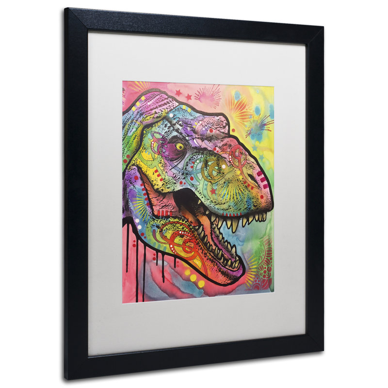 « i rex 1 », impression, Blanc, H 20 po x l 16 po x P 0,5 po, Cadre noir