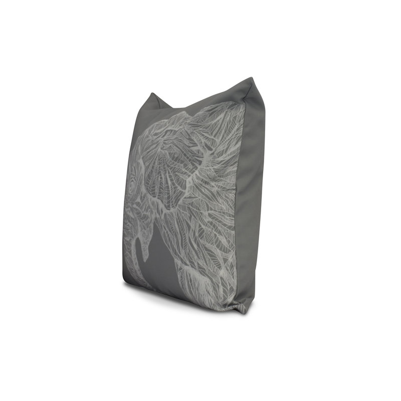Animal Magnatism Reversible Throw Pillow, Grey, 16" H x 16" W