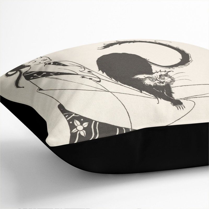 Square Cushion, Black, 40cm H x 40cm W x 15cm D