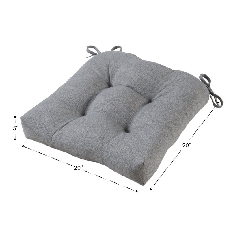 Coussin de chaise de salle à manger d'extérieur Shipton, Gris chiné, 2