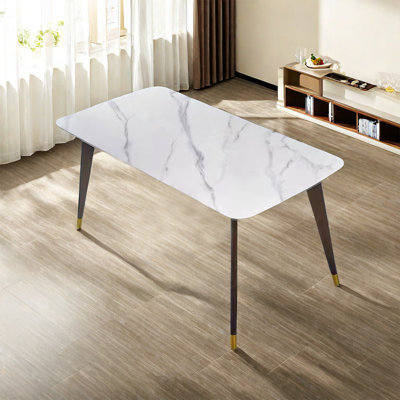 Stylish Minimalist Dining Table Rectangular 55.11'' L x 31.49'' W Dining Table