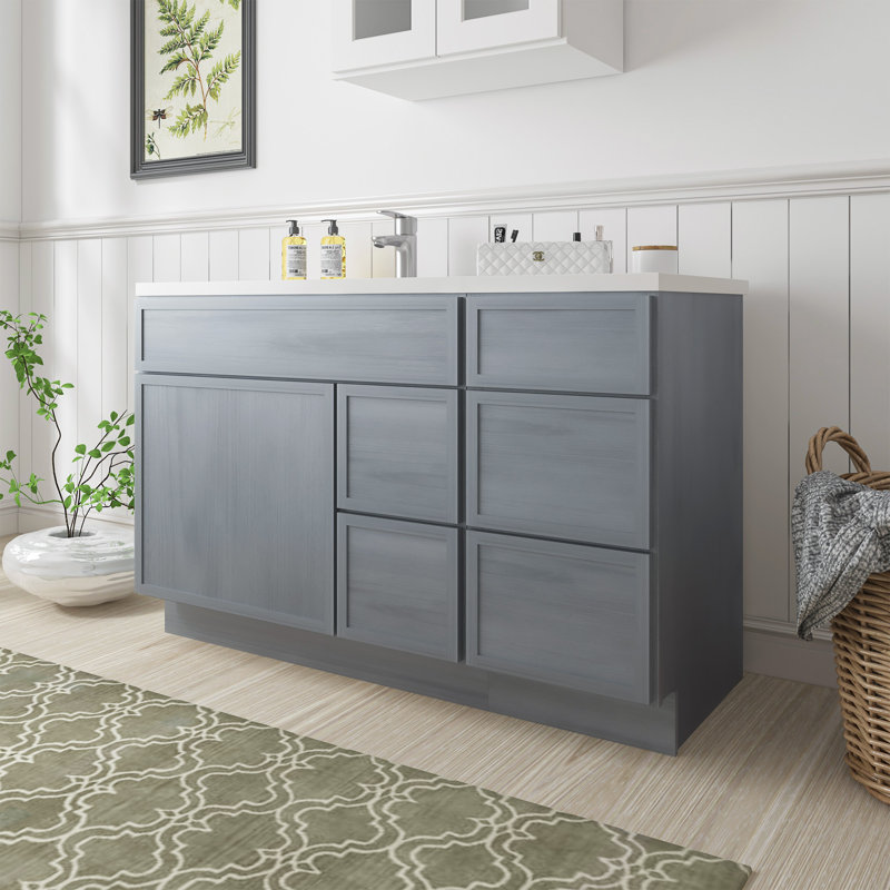 Base de meuble-lavabo simple 51 po seulement, Argent