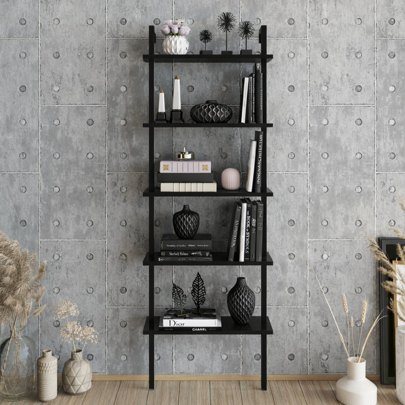 Bibliothèque échelle en métal H 68,5 "x l 23,6" Rother, Noir