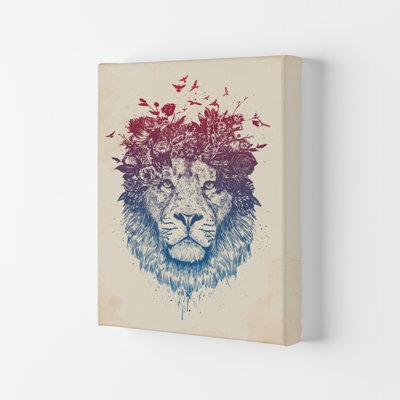 Floral Lion 1 Piece Wall Art