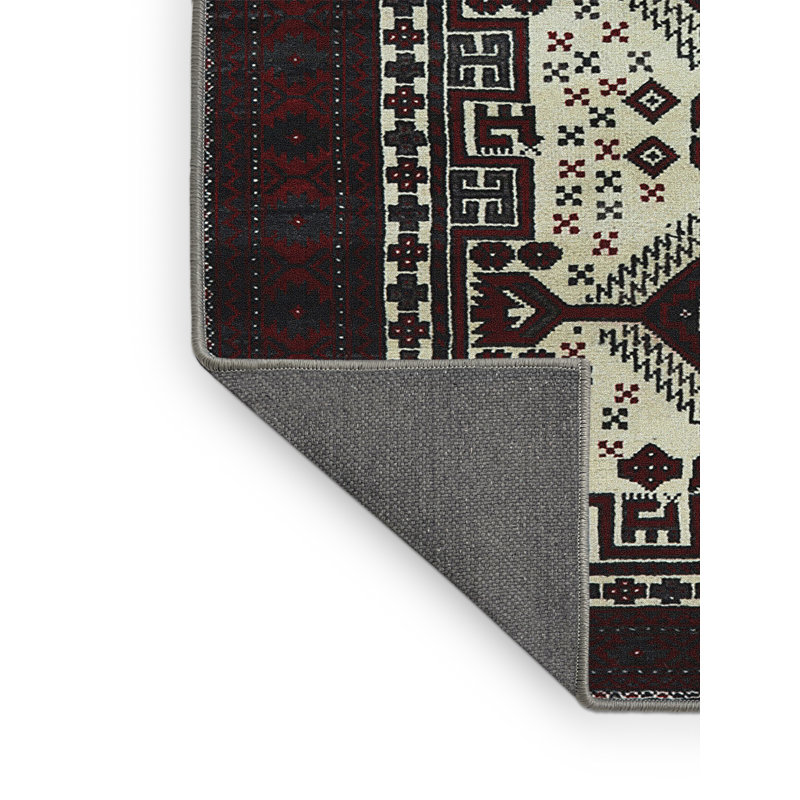 Tapis oriental rouge / ivoire Gretna, Rectangle 7 pi x 10 pi