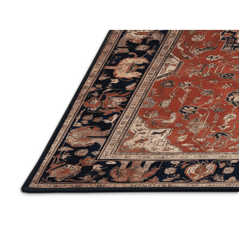 Tapis brun lavable à la machine, Rond 4 pi