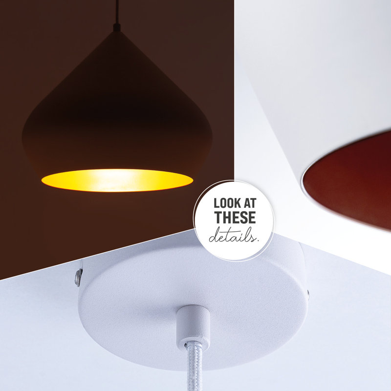 Pierce 1 - Light Single Pendant, White/Copper