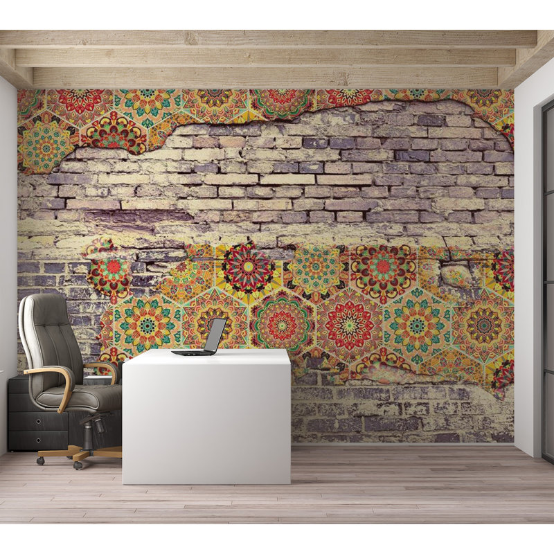 Murale brique et mosaïque, L 68 po x l 98 po