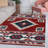 Herdis Medallion Southwestern Red/Navy/Cream Rug-2049596750