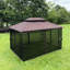 Pavillon de jardin extérieur 13X10 avec matériau et quatre mailles - toit de terrasse imperméable brun